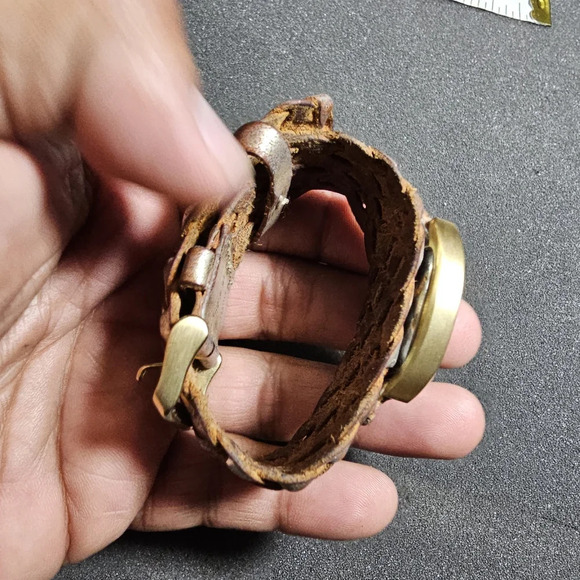 Vintage Fossil Ladies Quartz Watch Gold Tone Date Just Woven Strap Working shows - Picture 4 of 9